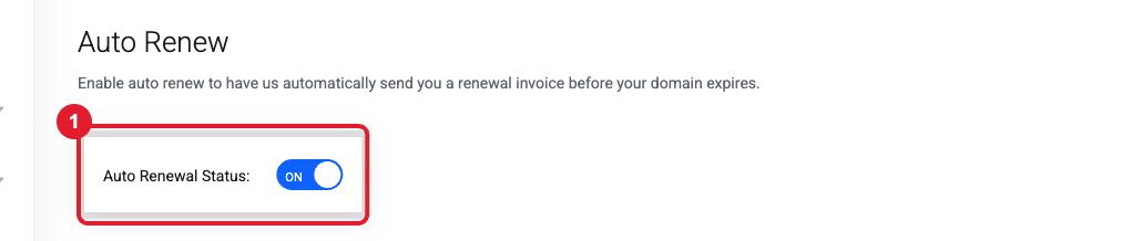 Auto Renew setting