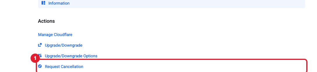 Request Cancellation link