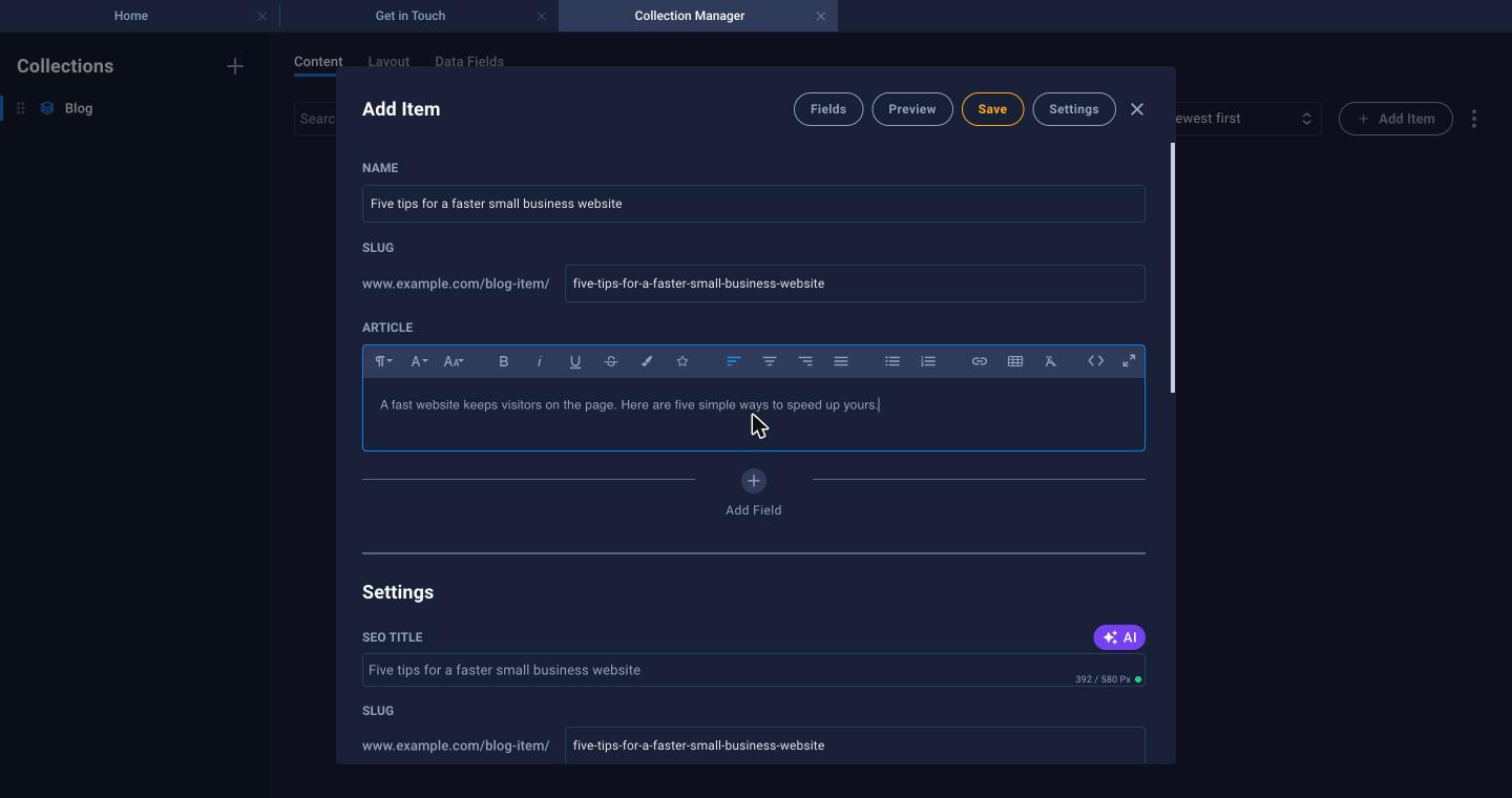Add a blog post