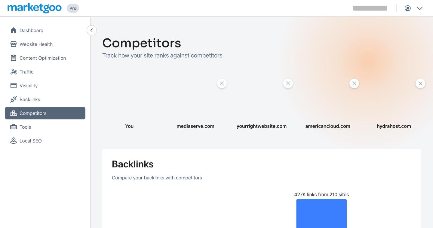 marketgoo Competitors page